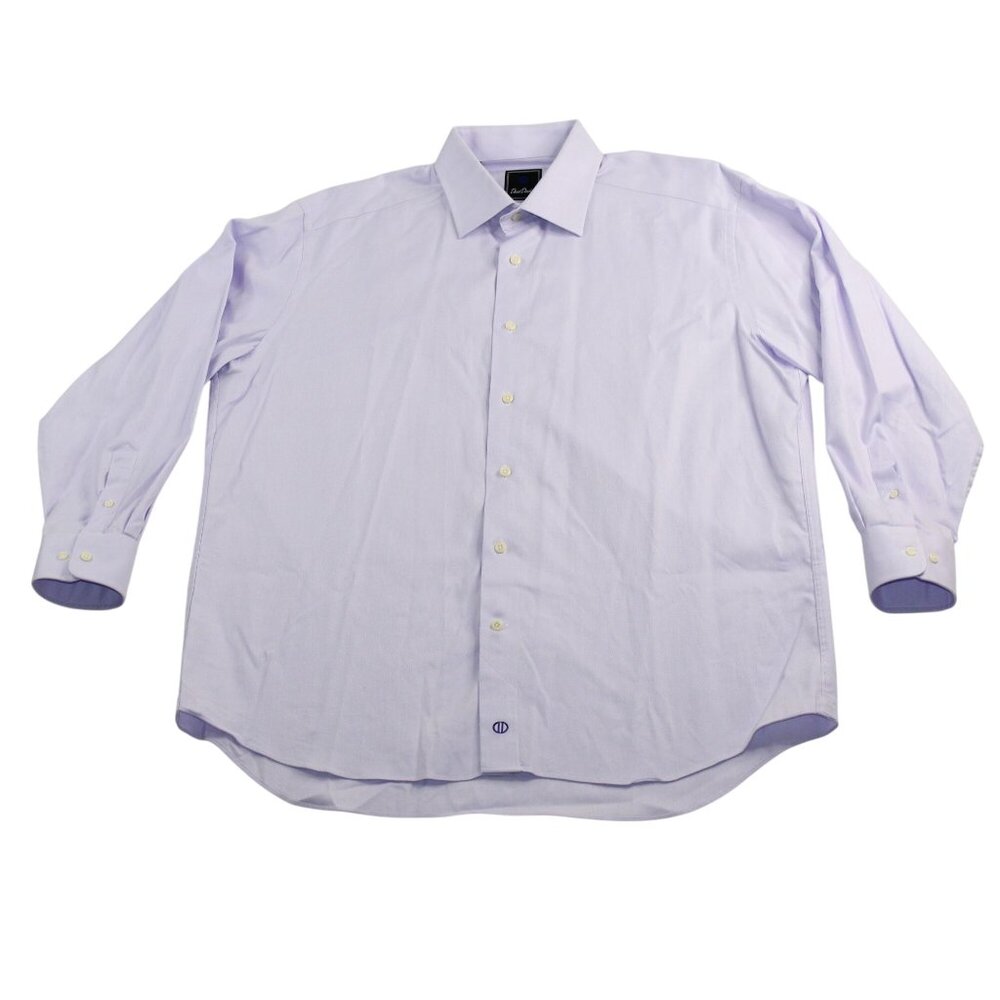 David Donahue Mens Neck 17 Light Purple Dress Shirt Business Attire